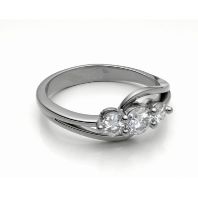 Engagement ring Florencie white gold 14kt with diamonds