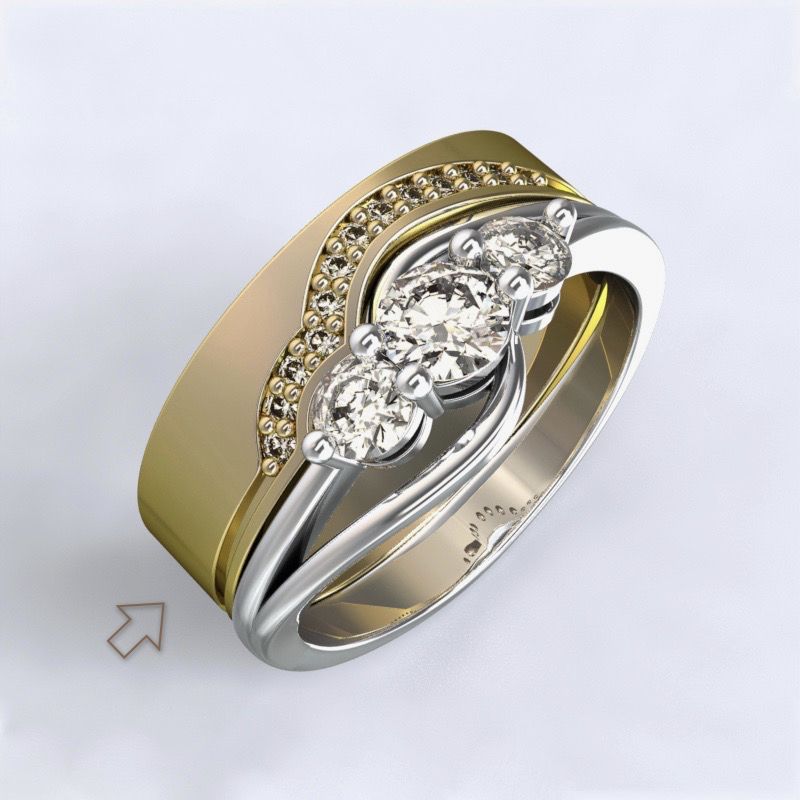 Women’s Wedding Band Florencie yellow gold 14kt with diamonds