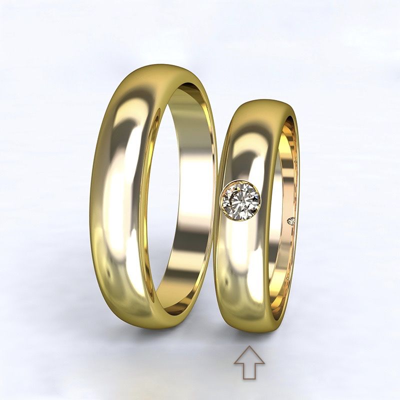 Women’s Wedding Band Polibek yellow gold 14kt with diamond - 52