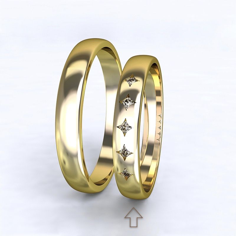 Women’s Wedding Band Special Moment yellow gold 14kt with diamonds - 56