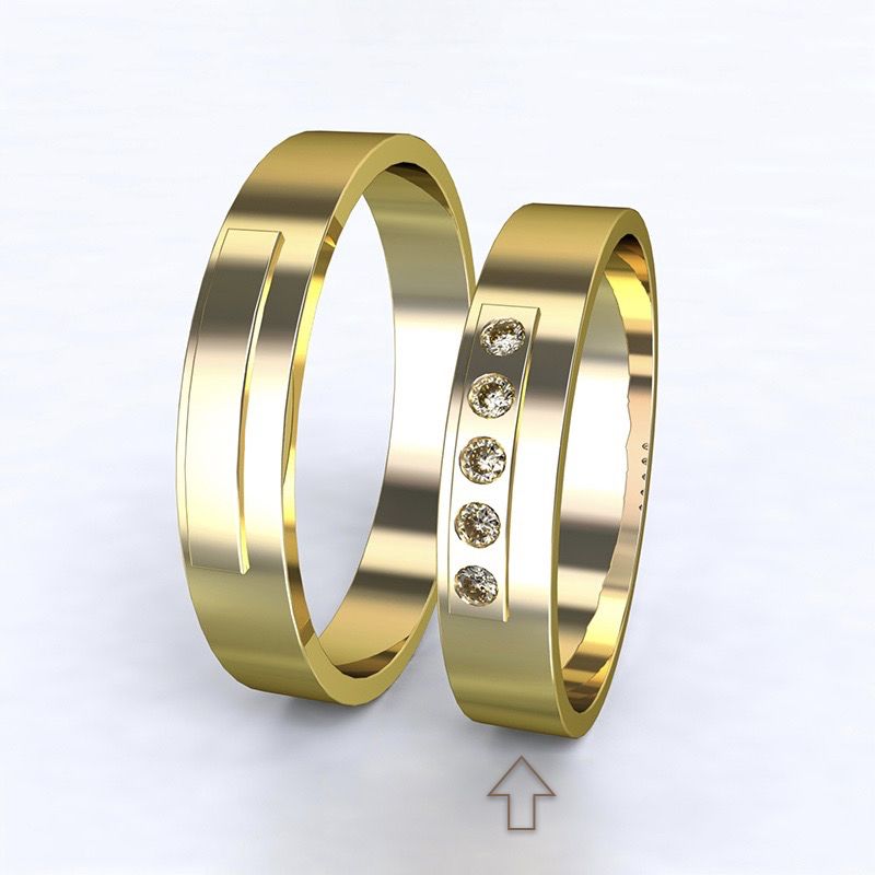 Women’s Wedding Band Terni yellow gold 14kt with diamonds - 65