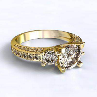 Ring Nikea - yellow gold 14kt with diamonds