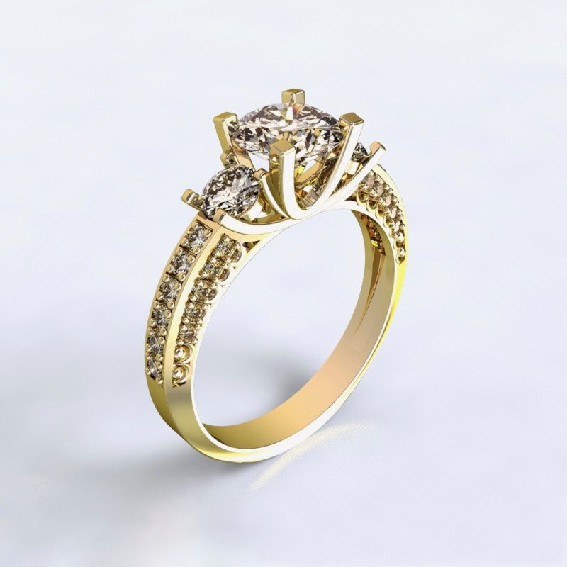 Ring Nikea - yellow gold 14kt with diamonds