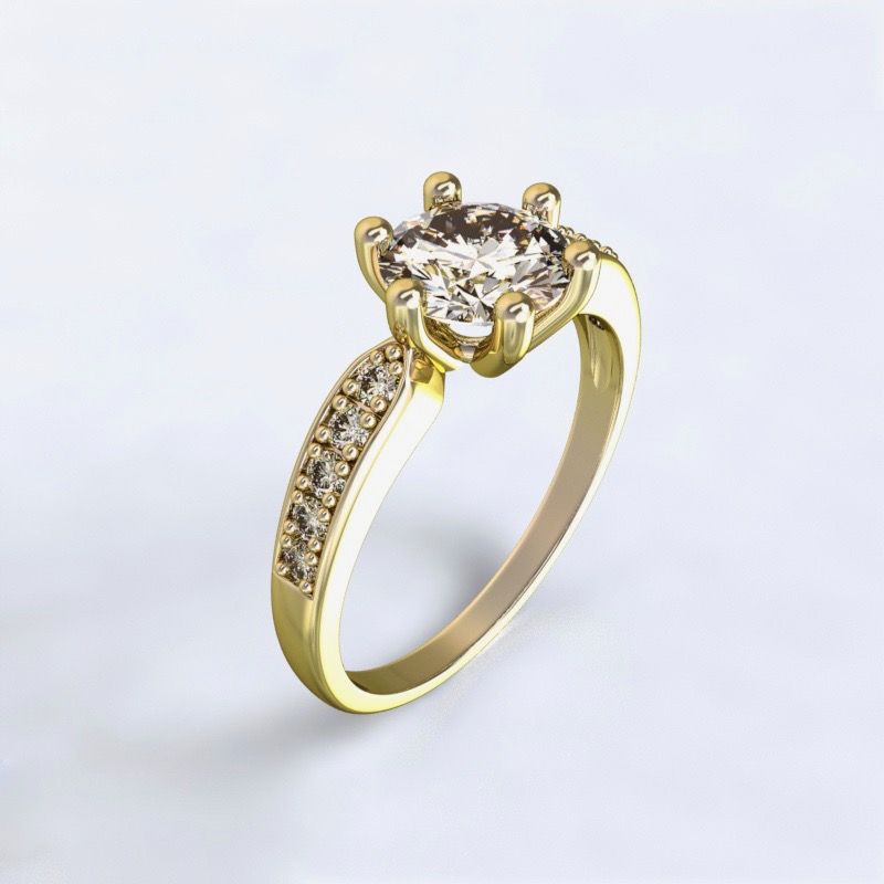 Ring Dorkas yellow gold 14kt with diamonds