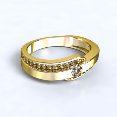 Ring Erika - yellow gold 14ktwith diamonds