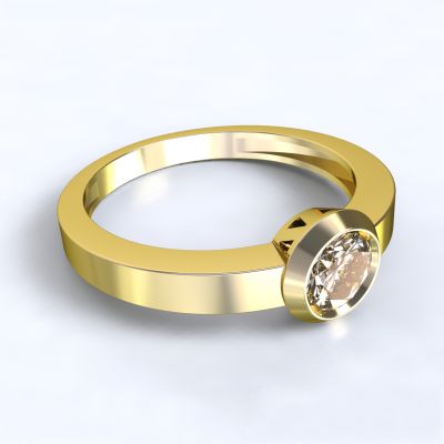 Ring Larisa yellow gold 14kt with diamond