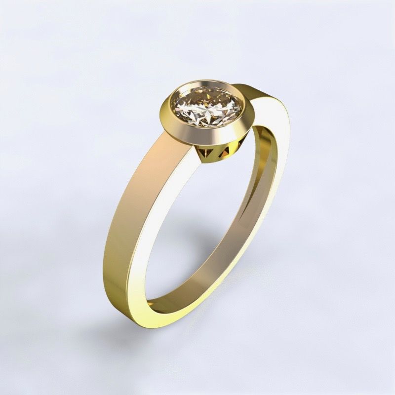 Ring Larisa yellow gold 14kt with diamond