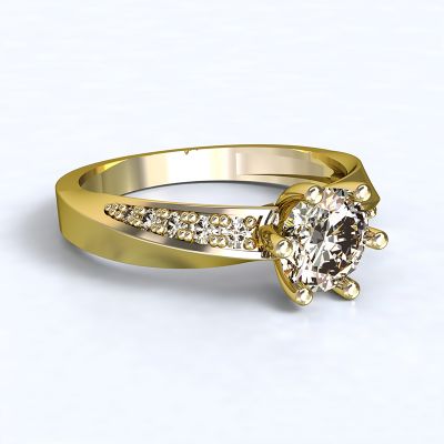 kopie Ring Moon Light-e - yellow gold with diamonds14kt