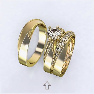 kopie Ring Moon Light-e - yellow gold with diamonds14kt - 54