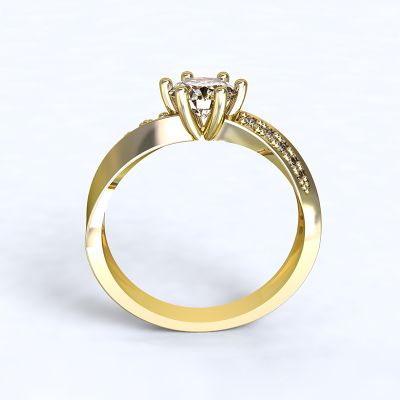 kopie Ring Moon Light-e - yellow gold with diamonds14kt - 65