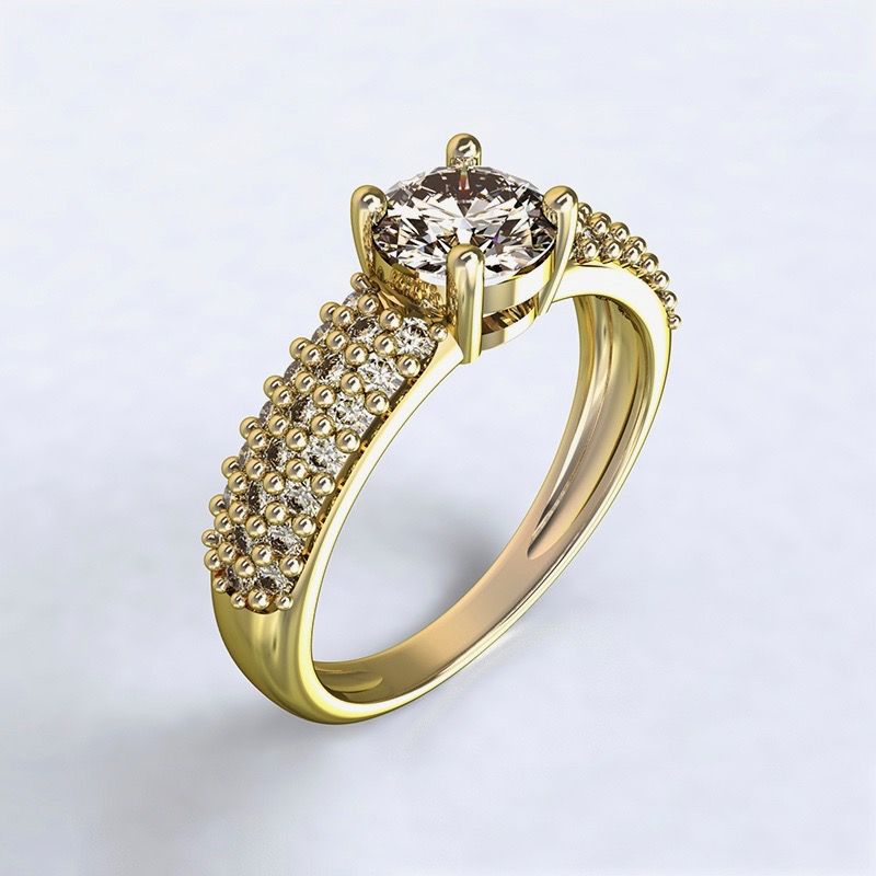 Ring Trikala - yellow gold 14kt with diamonds