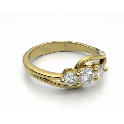 Engagement ring Florencie yellow gold 14kt with diamonds - 70