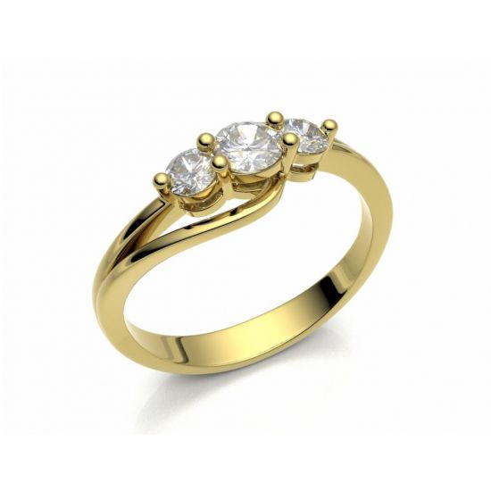 Engagement ring Florencie yellow gold 14kt with diamonds - 52