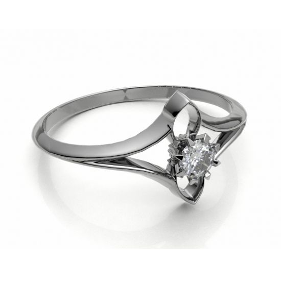 Engagement Ring white gold 14kt with diamond