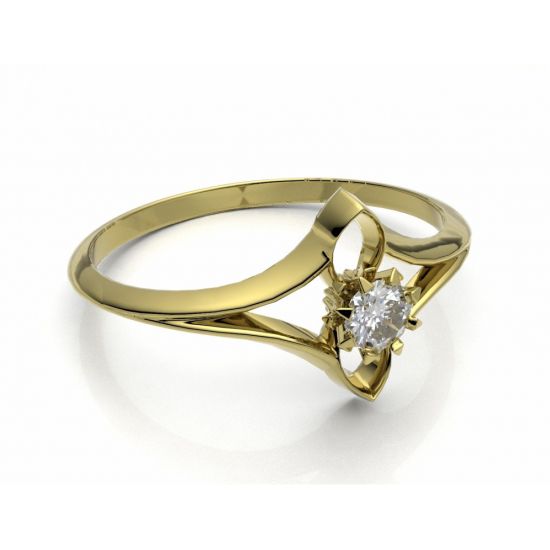Engagement Ring yellow gold 14kt with diamonds